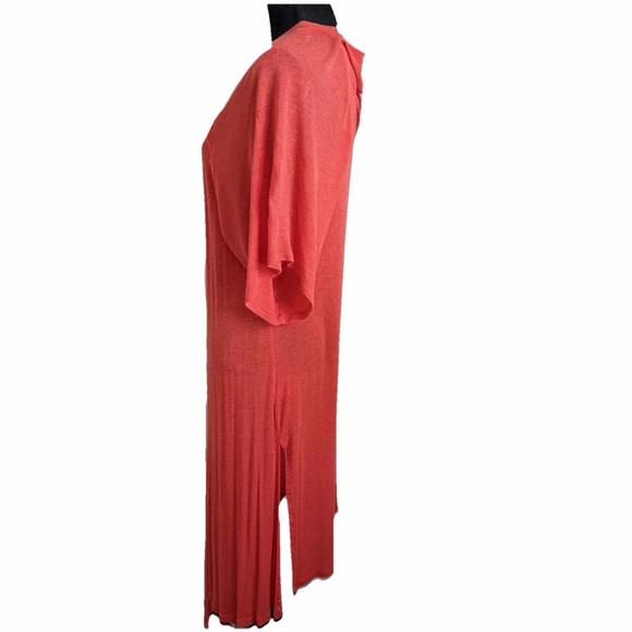 Kimono Coatigan Womens M Long Open Front Lightweight Duster Resort Office Casual - Picture 2 of 9